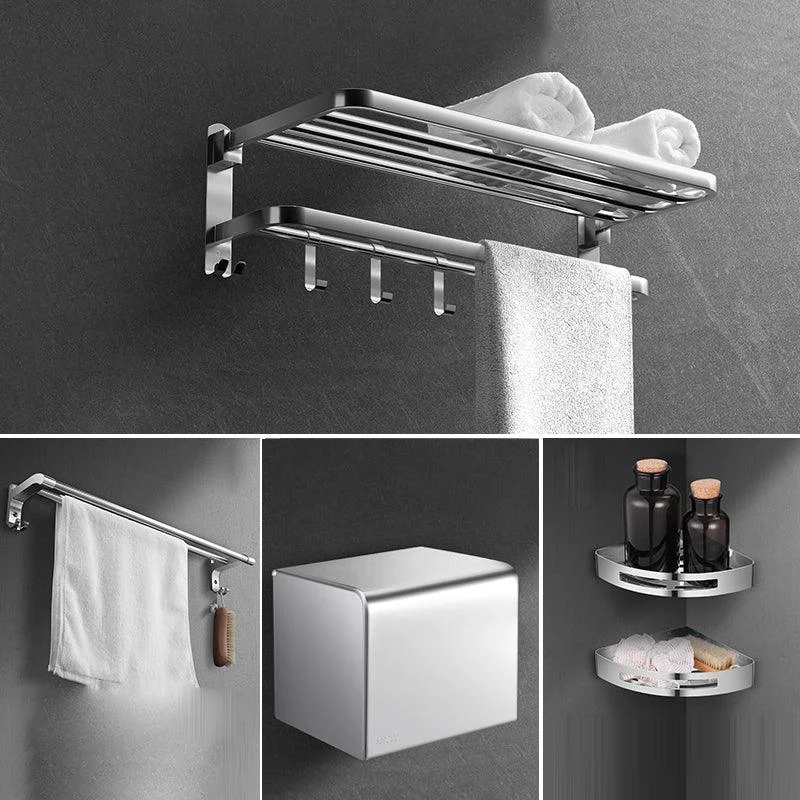 Modern Sliver Bath Hardware Set Metal Bathroom Accessory Kit -Bathlova