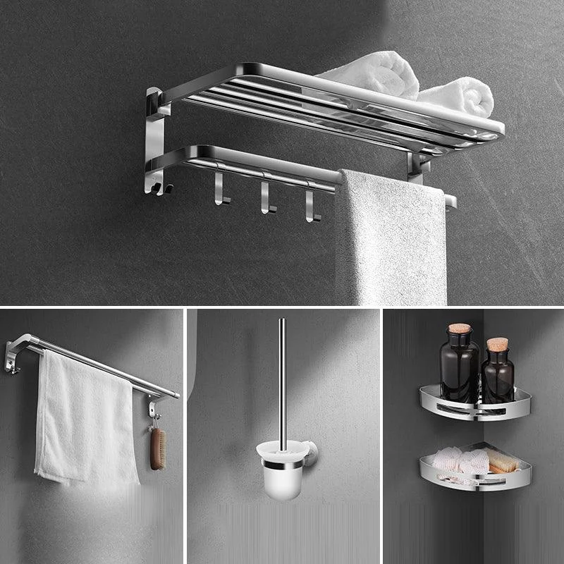 Modern Sliver Bath Hardware Set Metal Bathroom Accessory Kit -Bathlova