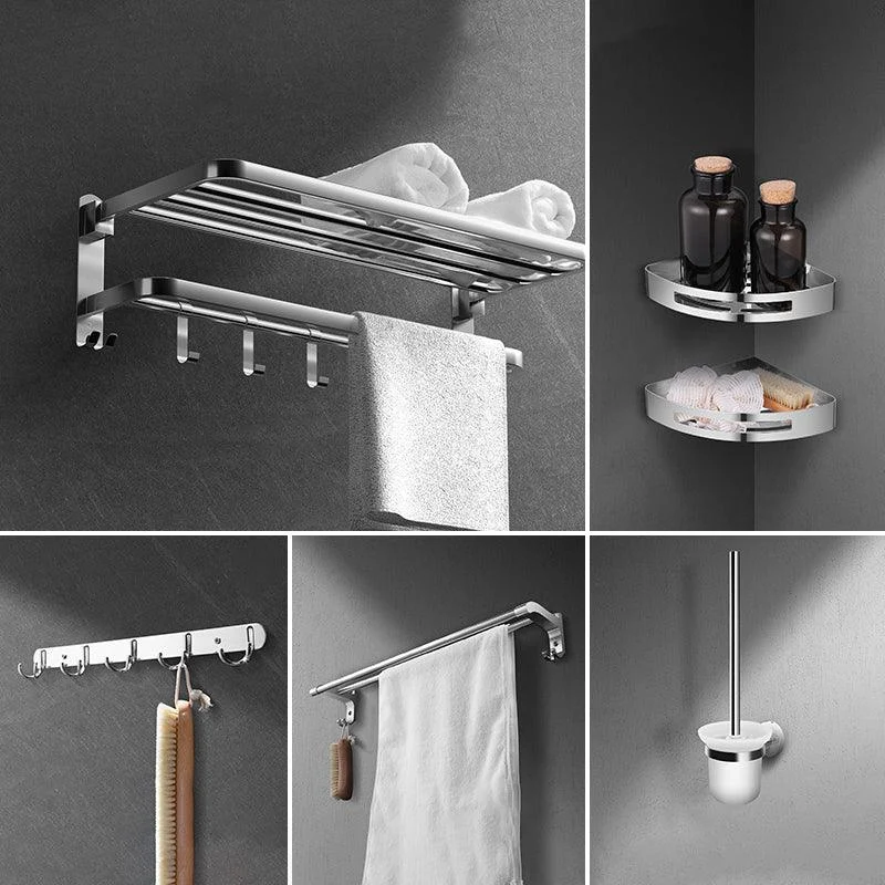 Modern Sliver Bath Hardware Set Metal Bathroom Accessory Kit -Bathlova