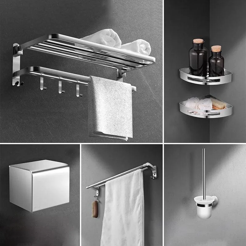 Modern Sliver Bath Hardware Set Metal Bathroom Accessory Kit -Bathlova