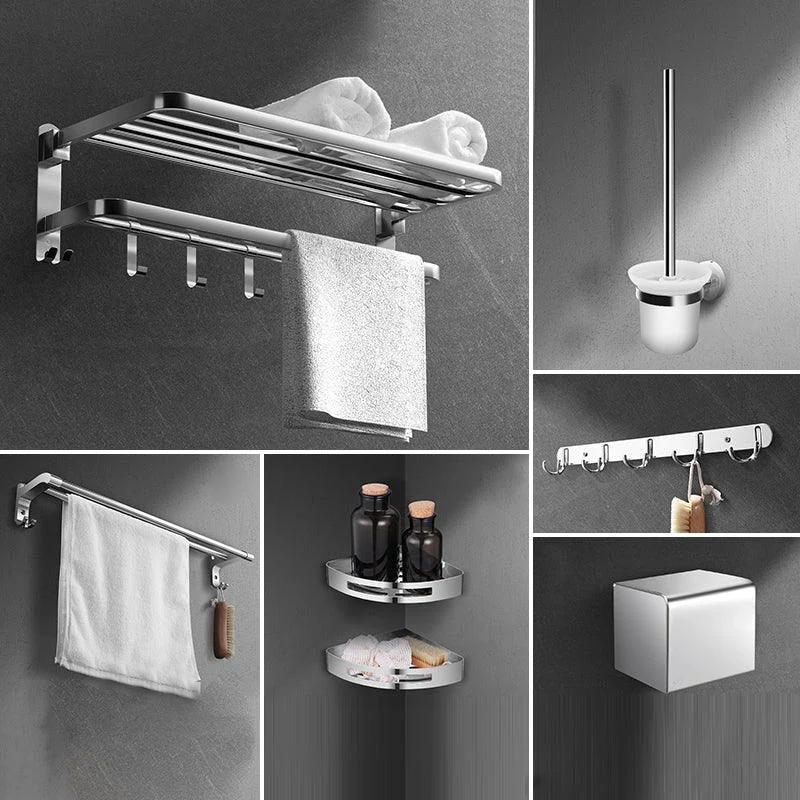 Modern Sliver Bath Hardware Set Metal Bathroom Accessory Kit -Bathlova