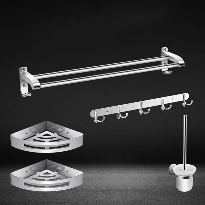 Modern Sliver Bath Hardware Set Metal Bathroom Accessory Kit -Bathlova