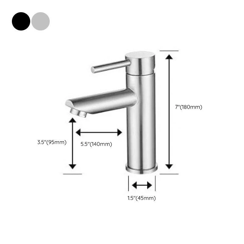 Modern Sliver Centerset Tap Solid Color Bathroom Tap with Lever Handle -Bathlova