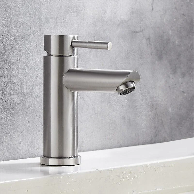 Modern Sliver Centerset Tap Solid Color Bathroom Tap with Lever Handle -Bathlova