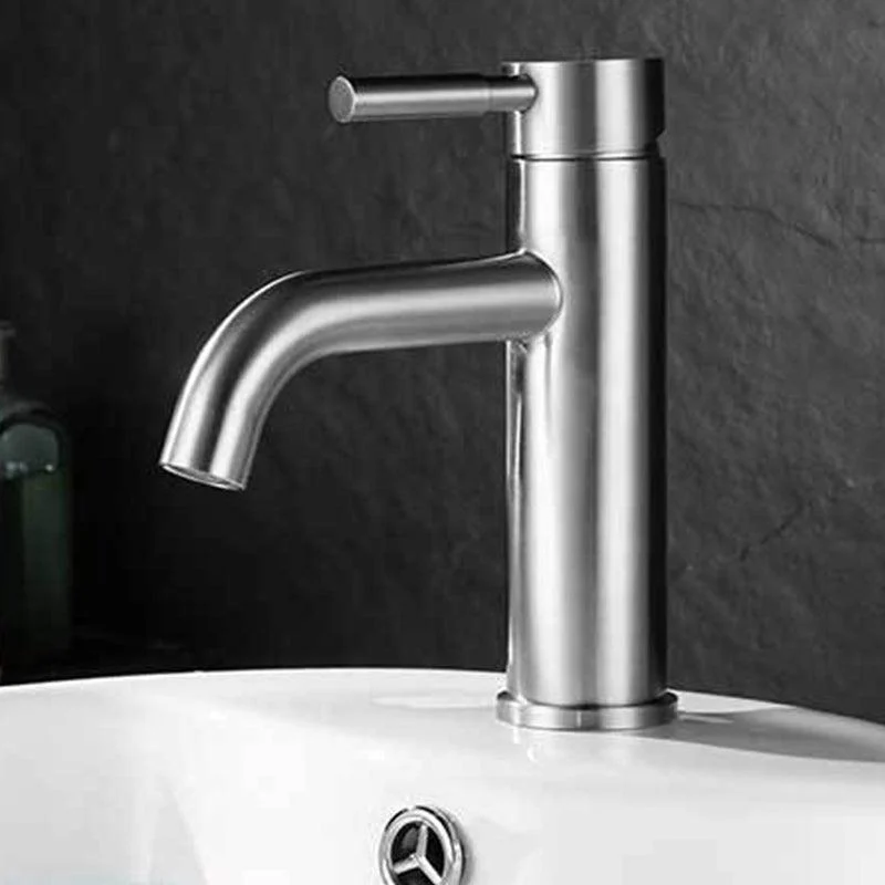 Modern Sliver Centerset Tap Solid Color Bathroom Tap with Lever Handle -Bathlova