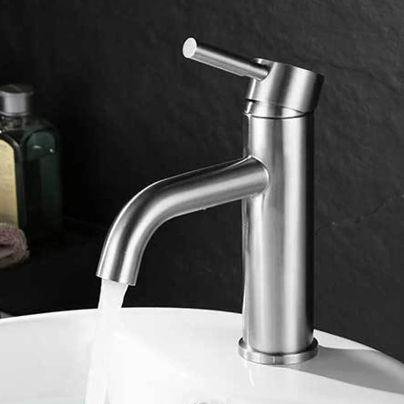 Modern Sliver Centerset Tap Solid Color Bathroom Tap with Lever Handle -Bathlova