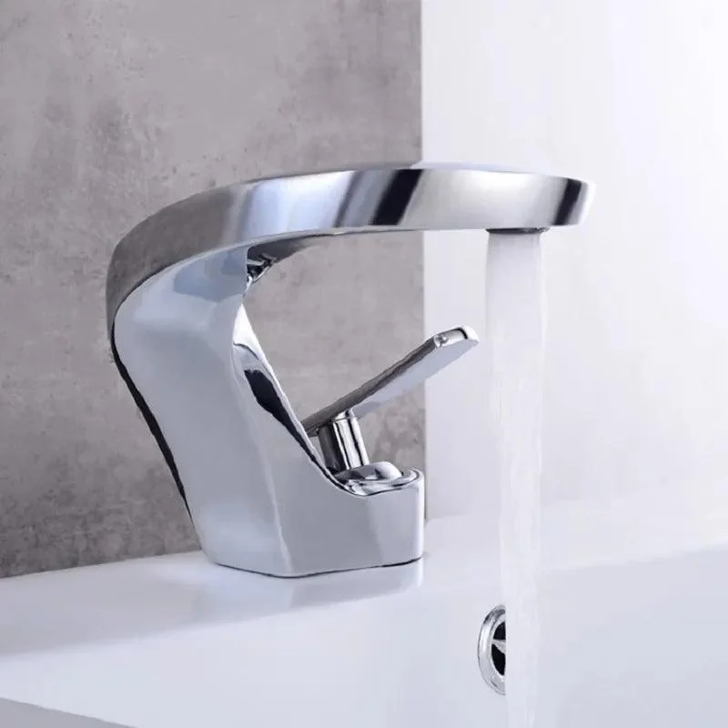 Modern Solid Brass Bathroom Tap with Single Hole -Bathlova