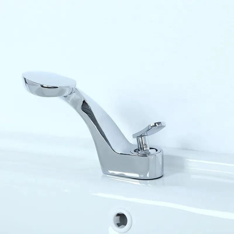 Modern Solid Brass Bathroom Tap with Single Hole -Bathlova