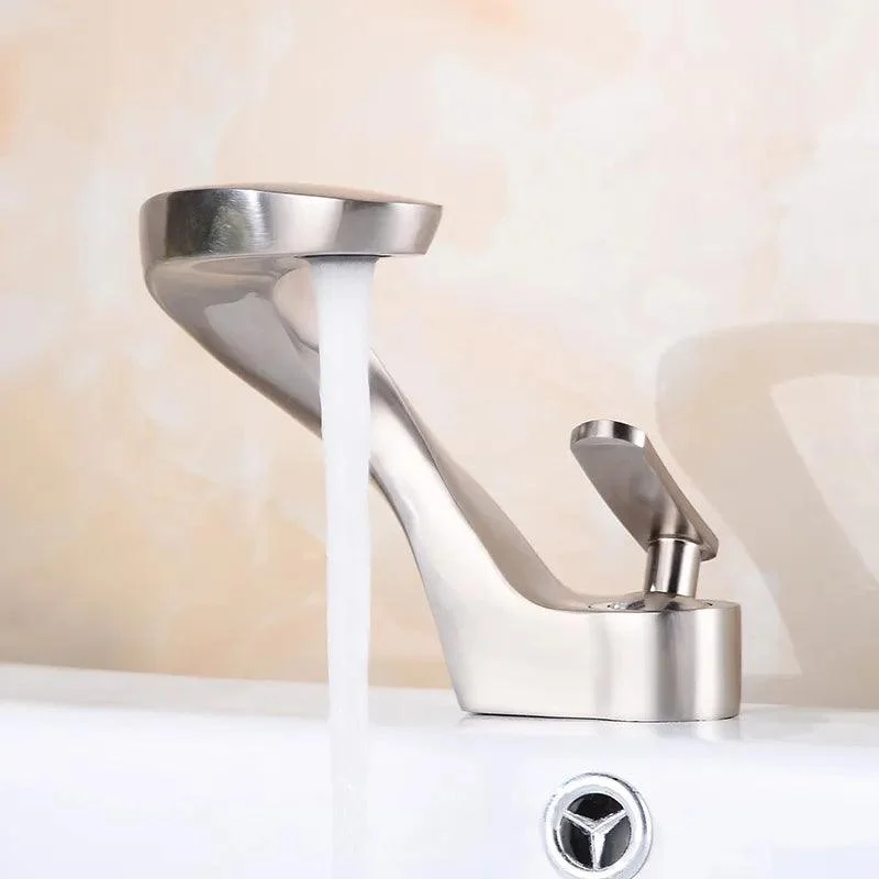 Modern Solid Brass Bathroom Tap with Single Hole -Bathlova