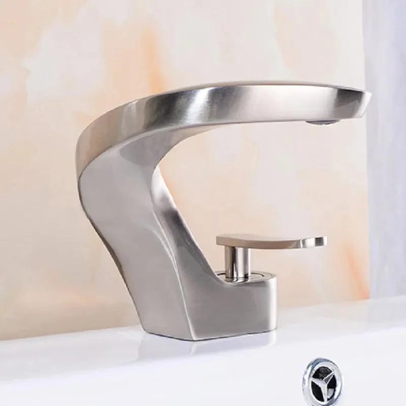 Modern Solid Brass Bathroom Tap with Single Hole -Bathlova