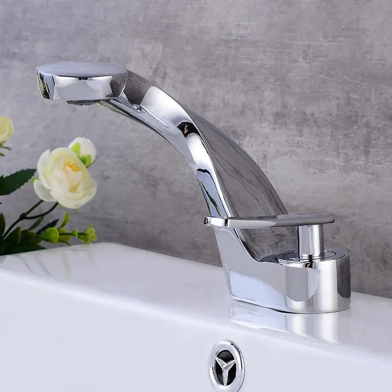 Modern Solid Brass Bathroom Tap with Single Hole -Bathlova