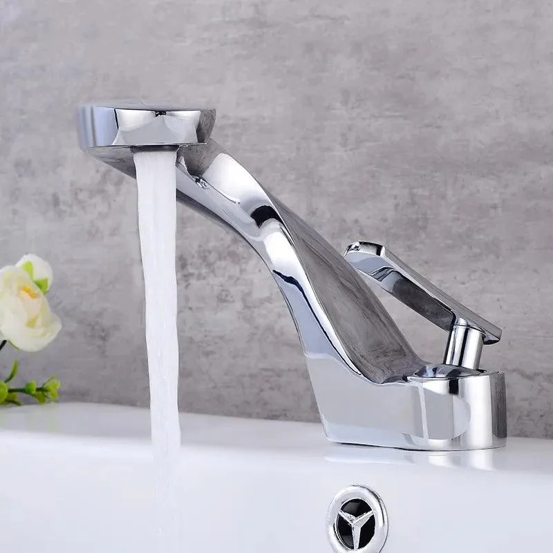 Modern Solid Brass Bathroom Tap with Single Hole -Bathlova