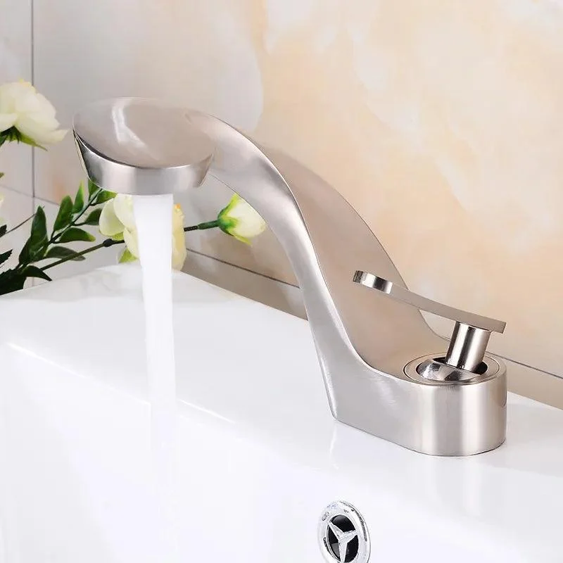 Modern Solid Brass Bathroom Tap with Single Hole -Bathlova