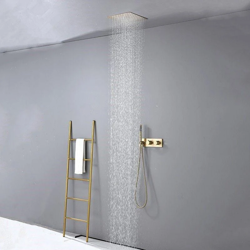 Modern Solid Color Shower Combo Ceiling Mounted Shower System -Bathlova