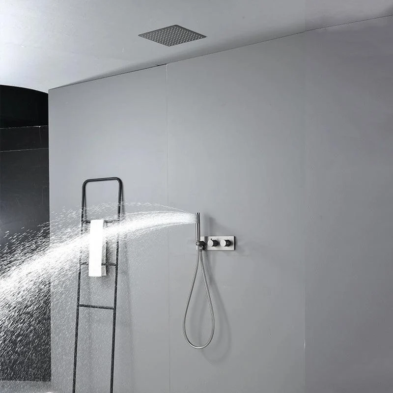 Modern Solid Color Shower Combo Ceiling Mounted Shower System -Bathlova