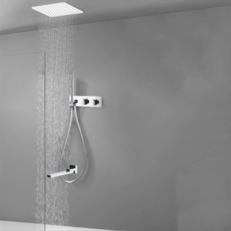 Modern Solid Color Shower Combo Ceiling Mounted Shower System -Bathlova