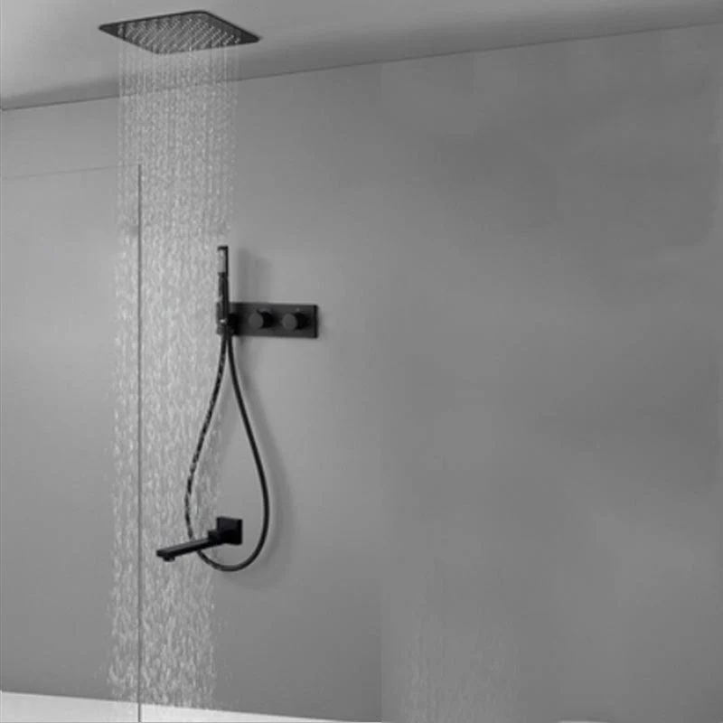 Modern Solid Color Shower Combo Ceiling Mounted Shower System -Bathlova