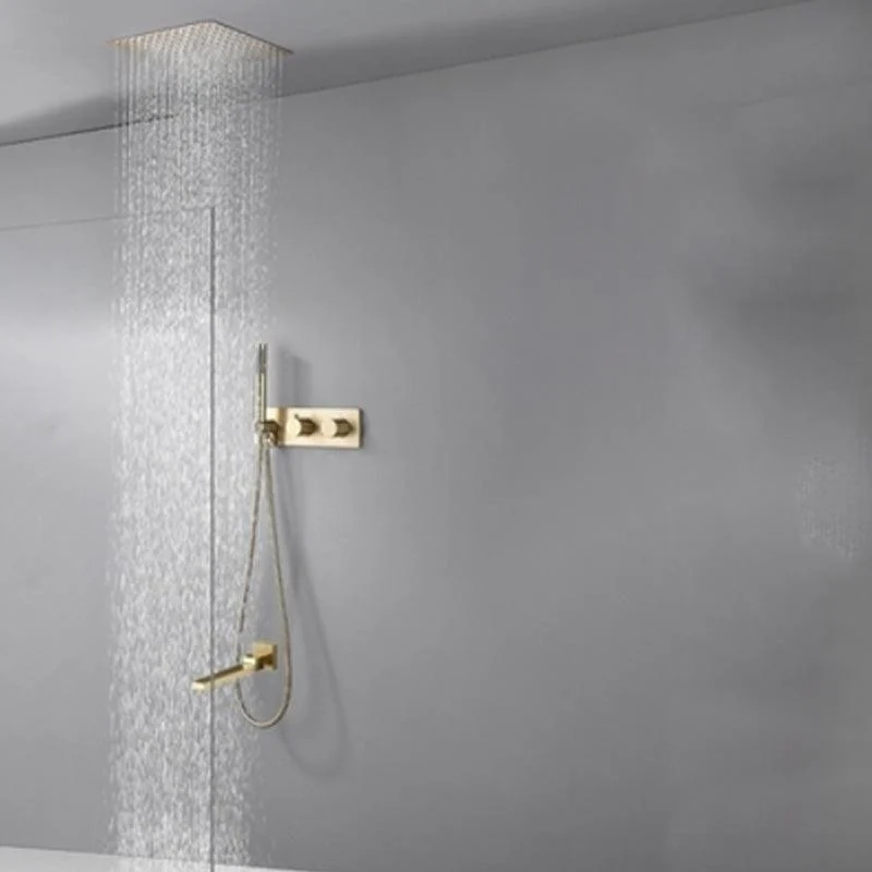 Modern Solid Color Shower Combo Ceiling Mounted Shower System -Bathlova