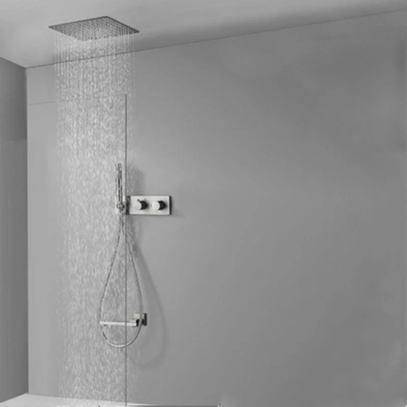 Modern Solid Color Shower Combo Ceiling Mounted Shower System -Bathlova