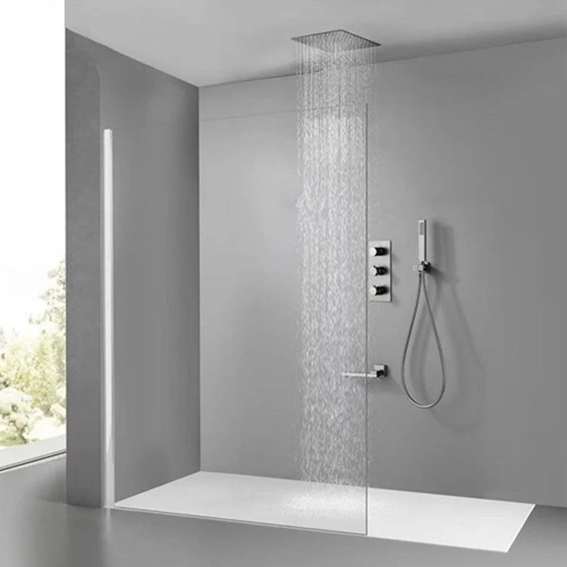 Modern Solid Color Shower Combo Ceiling Mounted Shower System -Bathlova