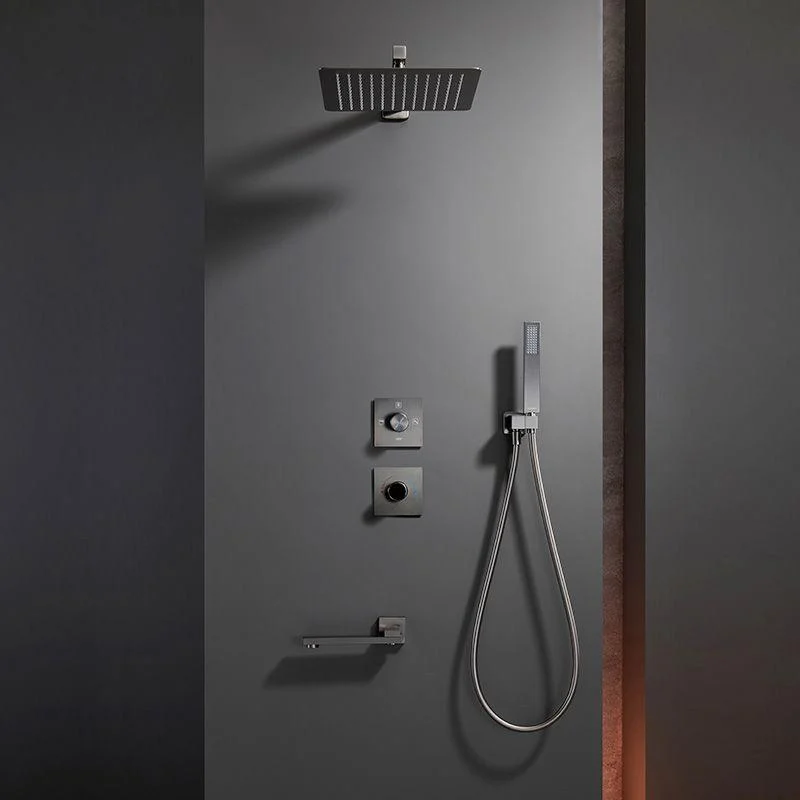 Modern Solid Color Shower Set Adjustable Spray Pattern Shower Head Combo -Bathlova