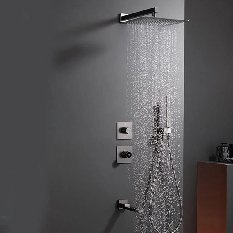 Modern Solid Color Shower Set Adjustable Spray Pattern Shower Head Combo -Bathlova