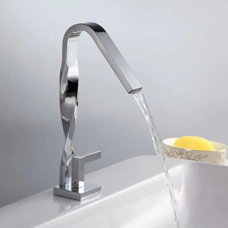 Modern Spiral Single Hole Bathroom Tap -Bathlova