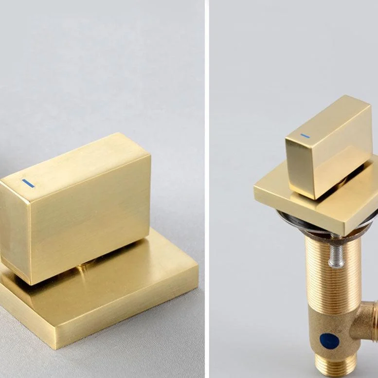 Modern Square Brass Tub Tap with 2 Handles Deck Mount Bathroom Tap -Bathlova