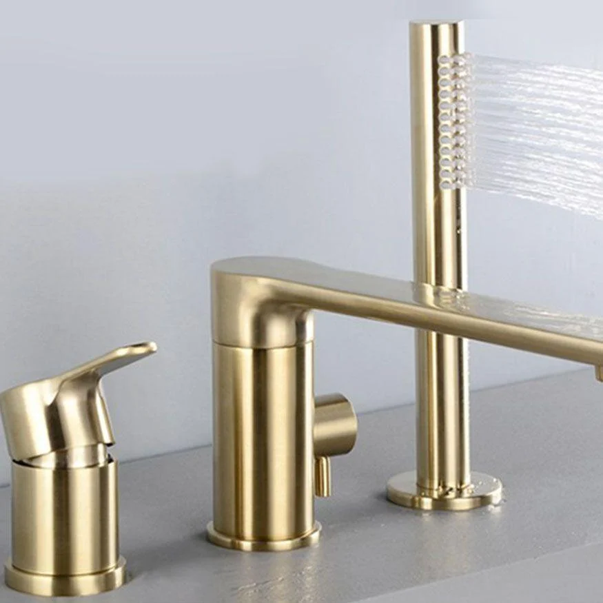 Modern Square Brass Tub Tap with Hand Shower Bathroom Tap -Bathlova