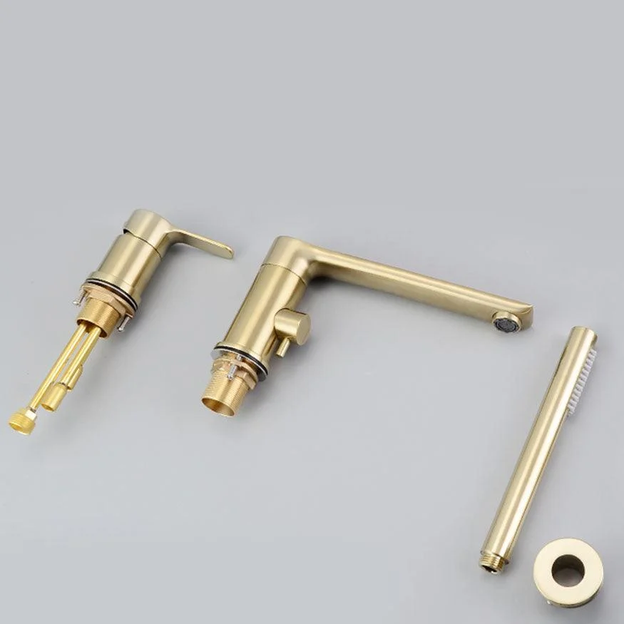 Modern Square Brass Tub Tap with Hand Shower Bathroom Tap -Bathlova