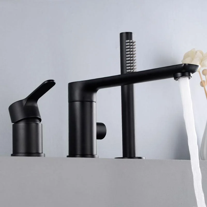 Modern Square Brass Tub Tap with Hand Shower Bathroom Tap -Bathlova