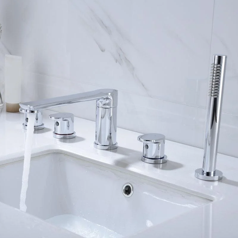 Modern Square Brass Tub Tap with Hand Shower Bathroom Tap -Bathlova