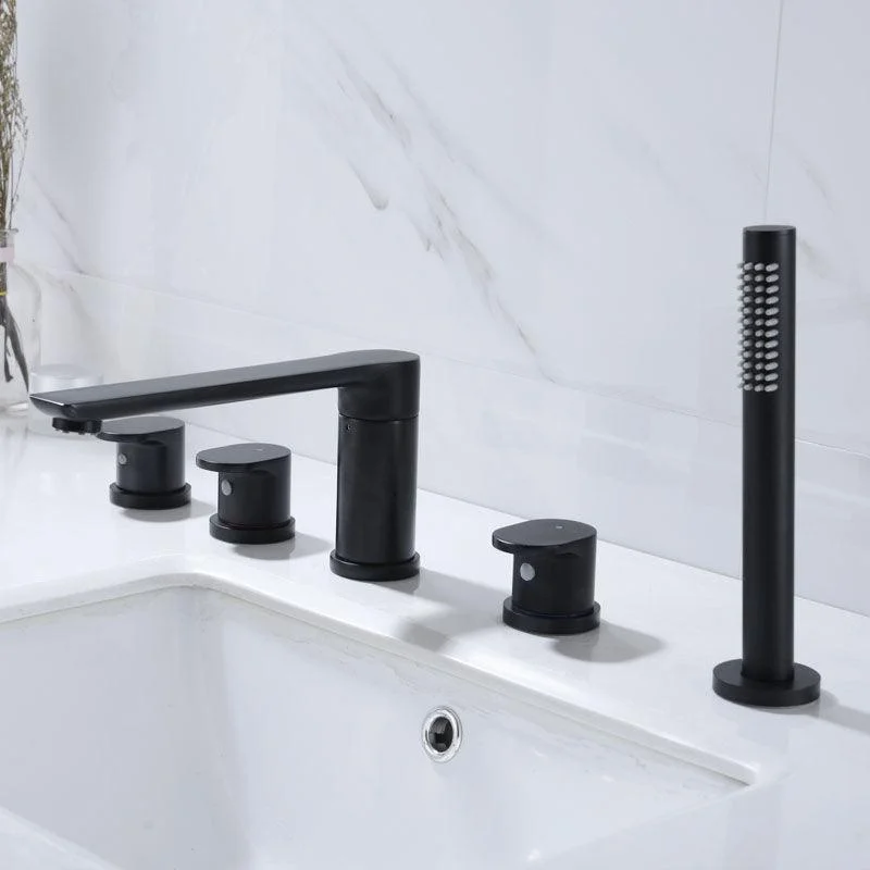 Modern Square Brass Tub Tap with Hand Shower Bathroom Tap -Bathlova