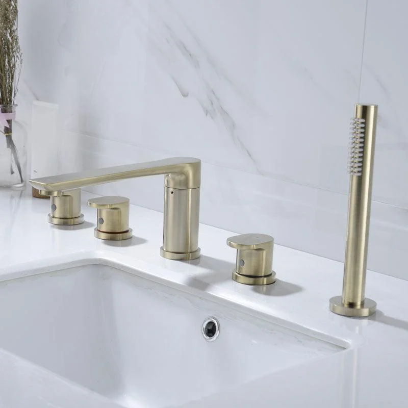 Modern Square Brass Tub Tap with Hand Shower Bathroom Tap -Bathlova