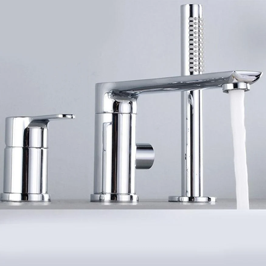 Modern Square Brass Tub Tap with Hand Shower Bathroom Tap -Bathlova