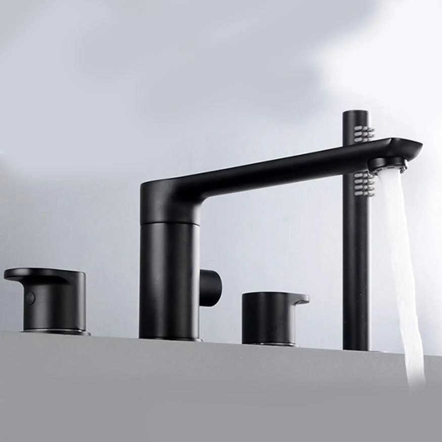 Modern Square Brass Tub Tap with Hand Shower Bathroom Tap -Bathlova