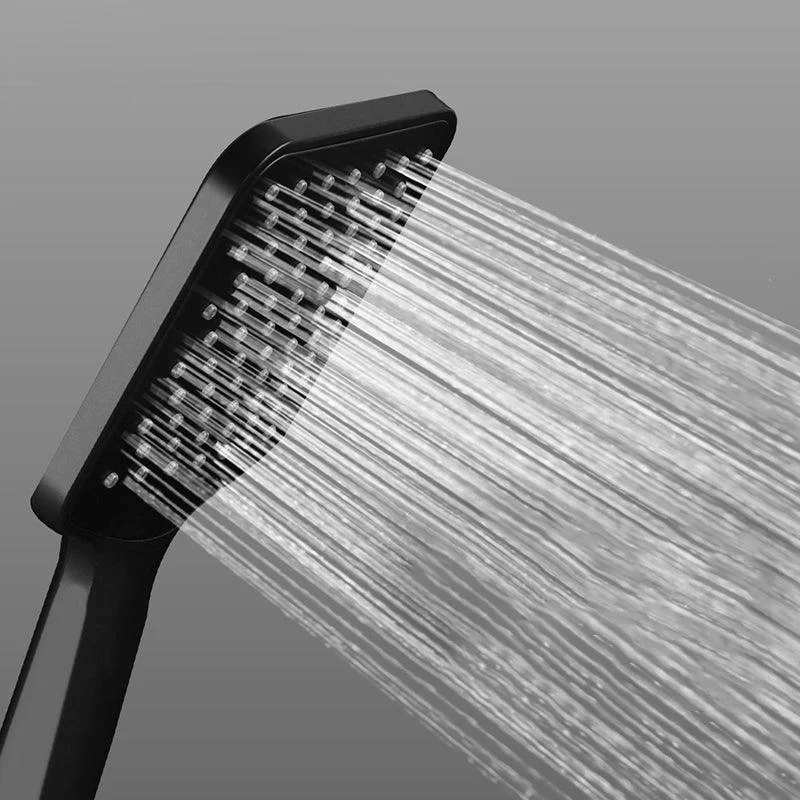 Modern Square Matte Black Shower Head Rain Fall Shower Head Combo -Bathlova