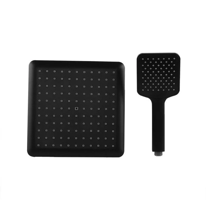 Modern Square Matte Black Shower Head Rain Fall Shower Head Combo -Bathlova