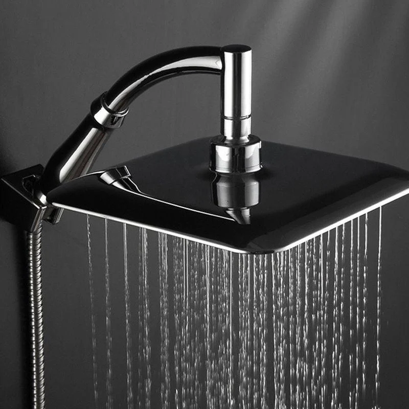 Modern Square Shower Head Combo Chrome Rain Fall Shower Head -Bathlova