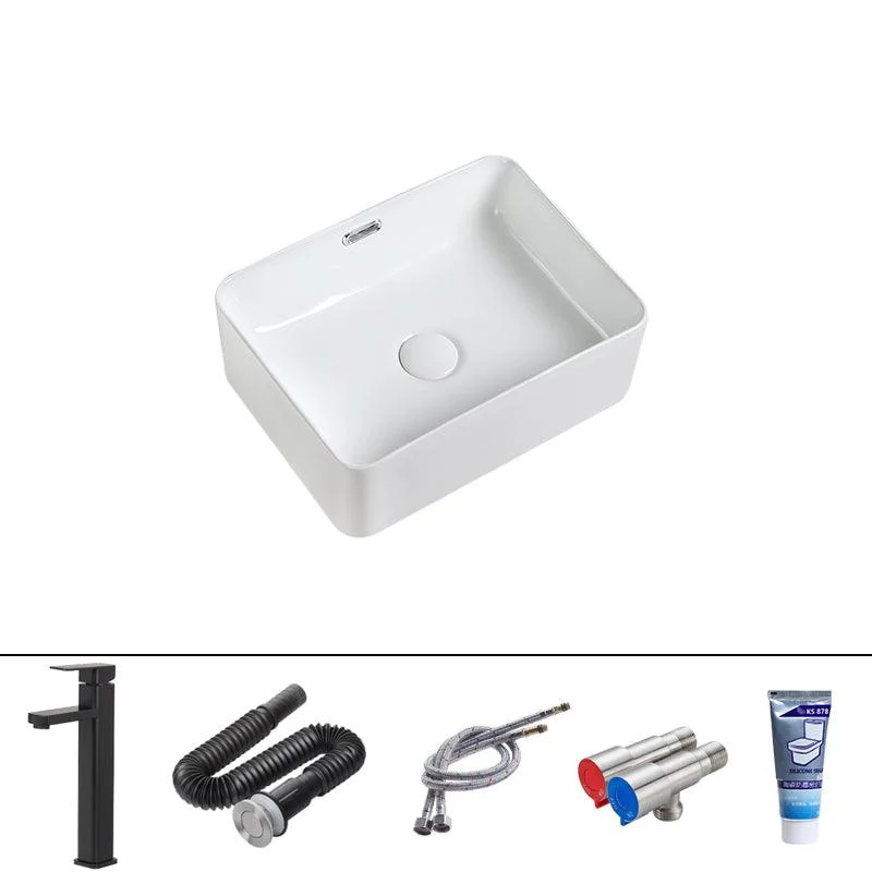 Modern Square Wash Stand Ceramic Metal Undermount Bathroom Sink -Bathlova