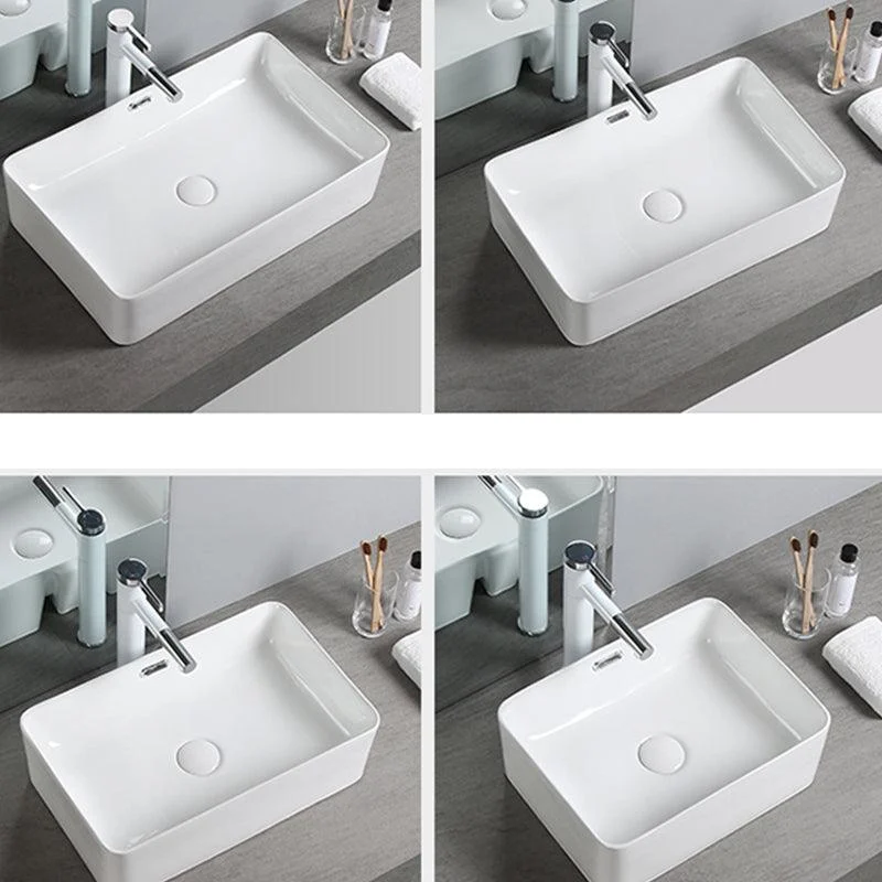 Modern Square Wash Stand Ceramic Metal Undermount Bathroom Sink -Bathlova