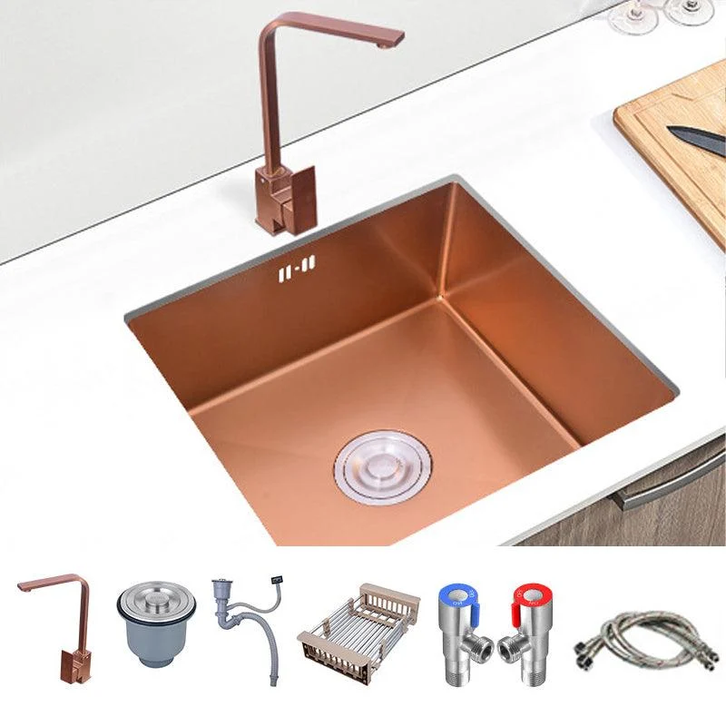 Modern Stainless Kitchen Sink Center Strainer Drain Assembly Sink with Tap -Bathlova