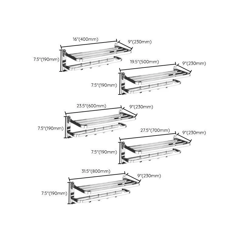 Modern Stainless Steel Bath Hardware Set Sliver Bathroom Accessory Kit -Bathlova