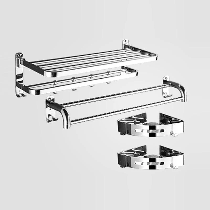 Modern Stainless Steel Bath Hardware Set Sliver Bathroom Accessory Kit -Bathlova