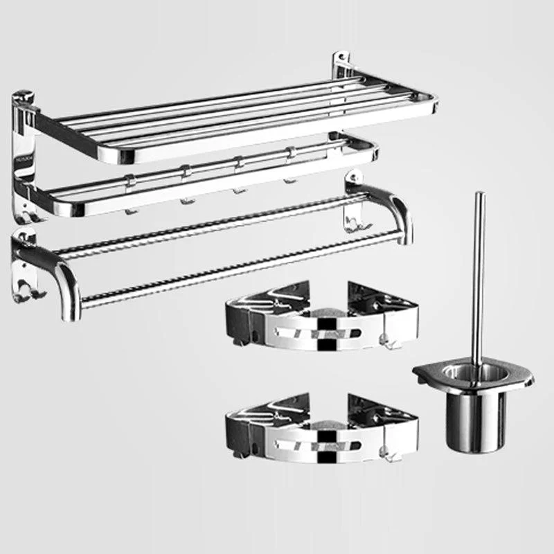 Modern Stainless Steel Bath Hardware Set Sliver Bathroom Accessory Kit -Bathlova