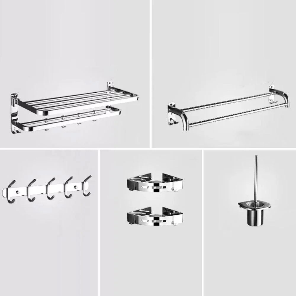 Modern Stainless Steel Bath Hardware Set Sliver Bathroom Accessory Kit -Bathlova