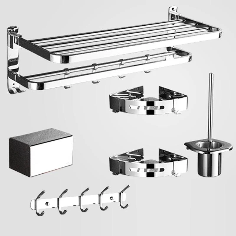 Modern Stainless Steel Bath Hardware Set Sliver Bathroom Accessory Kit -Bathlova