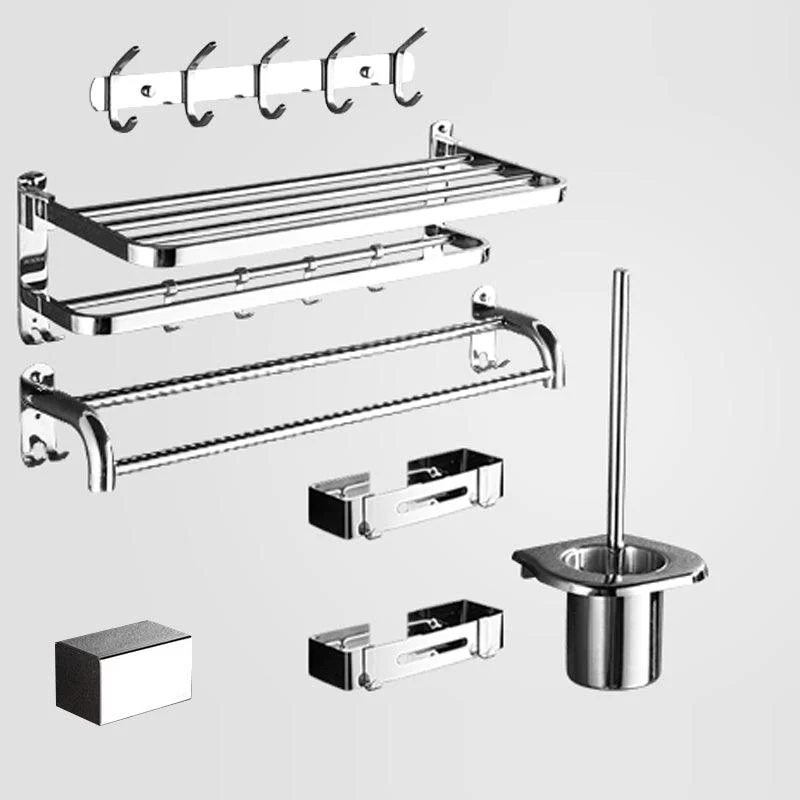 Modern Stainless Steel Bath Hardware Set Sliver Bathroom Accessory Kit -Bathlova