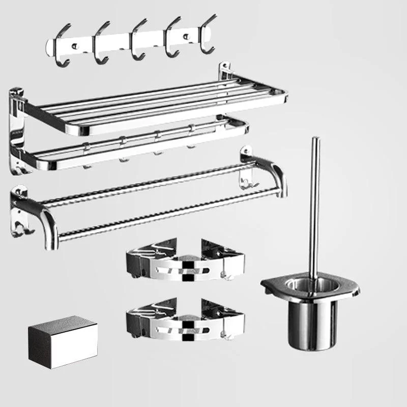 Modern Stainless Steel Bath Hardware Set Sliver Bathroom Accessory Kit -Bathlova