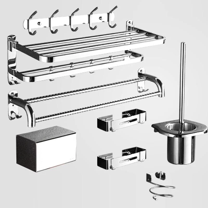 Modern Stainless Steel Bath Hardware Set Sliver Bathroom Accessory Kit -Bathlova